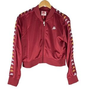 Kappa 222 Banda Track Jacket Women L Red Melody Y2K Full Zip Cropped NWT Gift